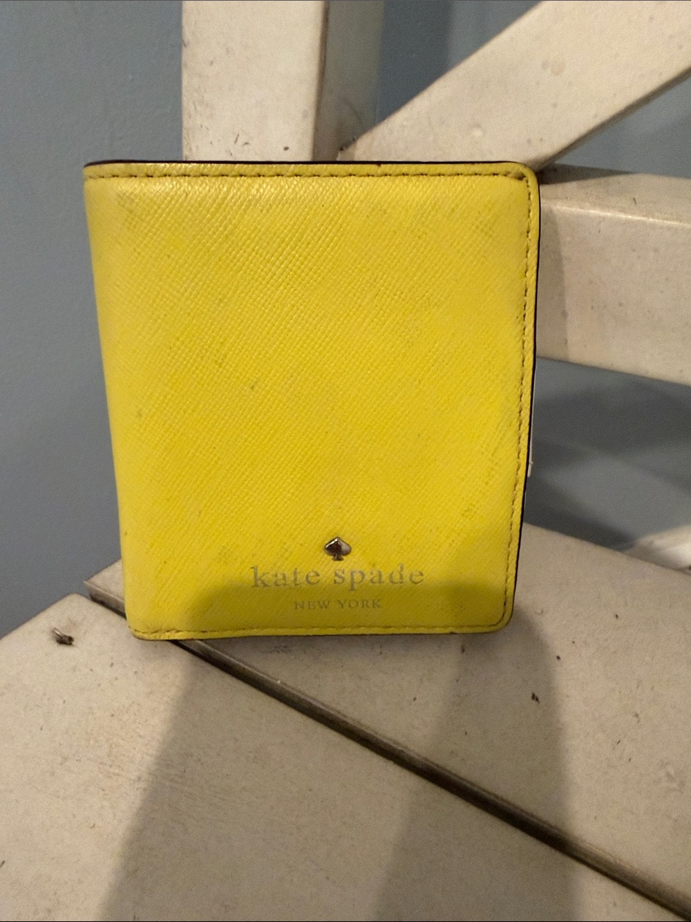 kate spade Yellow Saffiano Leather Card & Key Holder